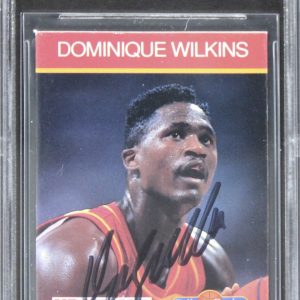 Hawks Dominique Wilkins Signed 1990 Hoops Collectabooks #35 Card BAS Slabbed