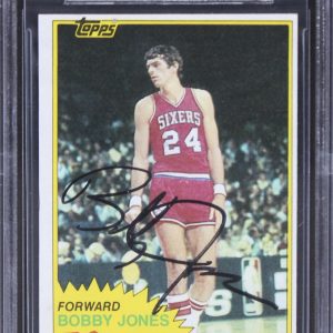 76ers Bobby Jones Authentic Signed 1981 Topps #32 Card BAS Slabbed
