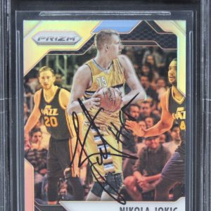 Nuggets Nikola Jokic Signed 2016 Panini Prizms Silvr #174 Card Auto 10! BAS Slab