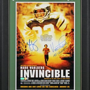Mark Wahlberg & Vince Papale Invincible Signed 16x24 Framed Poster BAS #BP56174