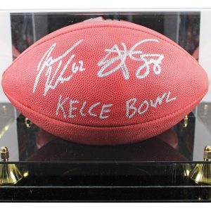 Travis Kelce & Jason Kelce "Kelce Bowl" Signed Wilson Duke Football W/ Case BAS
