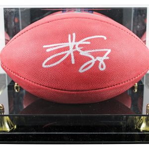 Travis Kelce Signed Super Bowl LVIII Logo Wilson "Duke" Football W/ Case BAS Wit