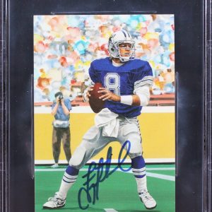 Cowboys Troy Aikman Signed 2006 Goal Line HOF #230 Card Auto 10! BAS Slabbed