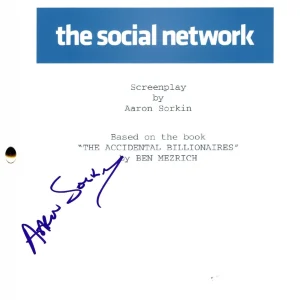 Aaron Sorkin Signed The Social Network Script Authentic Autograph Beckett