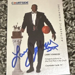 1991 Courtside Draft Pix Auto Larry Johnson #1 Rookie Auto RC