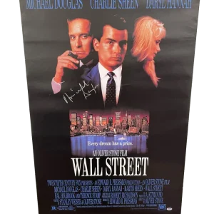 MICHAEL DOUGLAS SIGNED WALL STREET FULL SIZE MOVIE POSTER AUTOGRAPH PSA/DNA COA