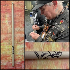 GFA Machine Head Band Drummer * CHRIS KONTOS * Signed Drumstick PROOF C3 COA