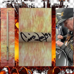 GFA Machine Head Band Drummer * CHRIS KONTOS * Signed Drumstick PROOF C4 COA