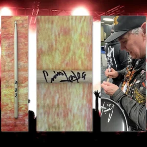 GFA Machine Head Band Drummer * CHRIS KONTOS * Signed Drumstick PROOF C1 COA