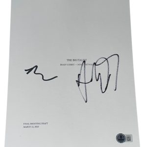 Adrien Brody Brady Corbet Signed Autograph The Brutalist Script Screenplay BAS