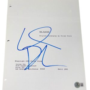 Willem Dafoe Signed Autograph Platoon Full Movie Script Screenplay Beckett BAS