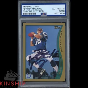 Peyon Manning signed 1998 Topps Rookie Card PSA DNA Slabbed Colts HOF Auto C3573