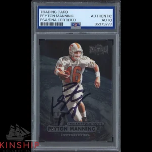 Peyon Manning signed 1998 Skybox Metal Universe Rookie Card PSA Slab Auto C3586