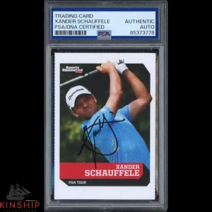Xander Schauffele signed 2017 SI for Kids Rookie Card PSA DNA Masters Auto C3710