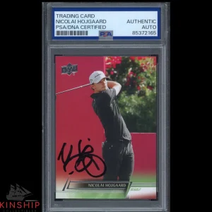 Nicolai Hojgaard signed 2024 Upper Deck Card PSA DNA Slabbed Golf Auto C3704