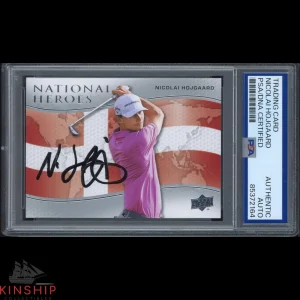 Nicolai Hojgaard signed 2024 Upper Deck Card PSA DNA Slabbed Golf Auto C3705