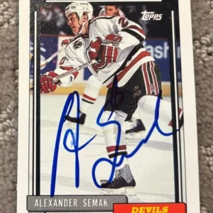 1992-93 Topps #419 Alexander Semak signed autographed card New Jersey Devils