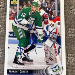 1992-93 Upper Deck #49 MURRAY CRAVEN signed autographed card Hartford Whalers