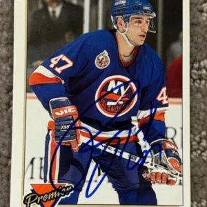 1993-94 Topps Premier Rich Pilon signed autographed #417 New York Islanders Card