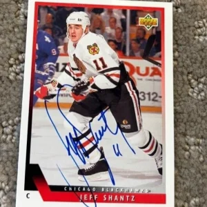 1993-94 Upper Deck Jeff Shantz signed autographed card Chicago Blackhawks #451