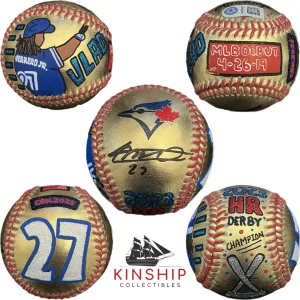 Vladimir Guerrero Jr signed Gold Baseball JSA COA Hand Painted Carter X Y153