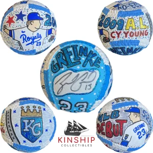 Zack Greinke signed Baseball JSA COA Hand Painted Carter X Royals HOF Auto Y155