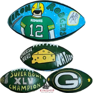 Aaron Rodgers signed Football JSA LOA Hand Painted Carter X Packers HOF Y250