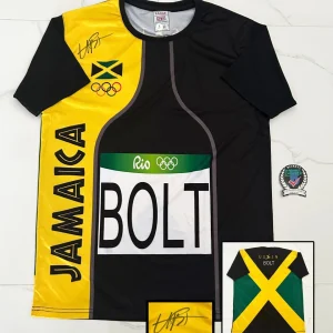 Usain Bolt Signed Jersey 2016 Rio Olympics Fastest Man Alive Beckett BAS 4 COA