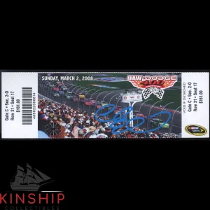 Carl Edwards signed 2008 UAW-Dodge 400 Ticket JSA COA NASCAR Auto Winner Z2122