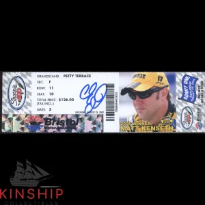 Carl Edwards signed 2007 Sharpie 500 Ticket JSA COA NASCAR Auto Winner Z2124