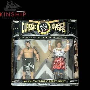 Roddy Piper & Mr Fugi signed Classic Superstars Wrestling Figure JSA COA Z2137