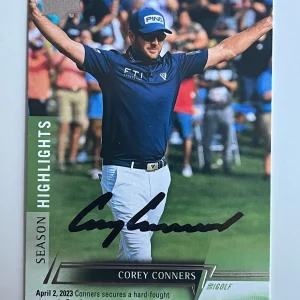 Corey Conners signed 2024 Upper Deck Golf Trading Card PGA Masters Auto R100