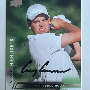 Corey Conners signed 2024 Upper Deck Golf Trading Card PGA Masters Auto R104