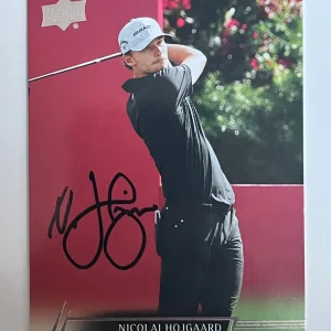Nicolai Hojgaard signed 2024 Upper Deck Golf Trading Card PGA Masters Auto R110
