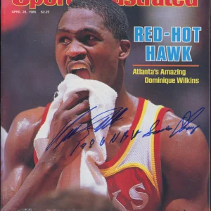 Dominque Wilkins signed 1986 Sports Illustrated Magazine JSA Inscribed Auto E287