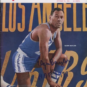 Elgin Baylor signed 1966 Sports Illustrated Magazine Beckett COA HOF Auto E286