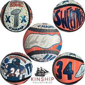 Walter Payton signed Softball JSA COA Hand Painted Carter X Bears Football Y275