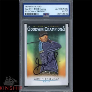 Sahith Theegala signed 2021 Upper Deck Card PSA DNA Slabbed Masters Auto C3872