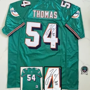 Zach Thomas Signed Jersey Miami Dolphins Beckett BAS COA