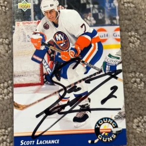 1992-93 Upper Deck Scott Lachance signed autographed card New York Islanders