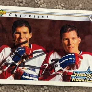 1992-93 Upper Deck #398 Rookie Checklist Scott Lachance signed autographed card