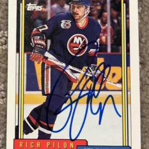 1992-93 Topps #492 Rich Pilon signed autographed New York Islanders Hockey Card