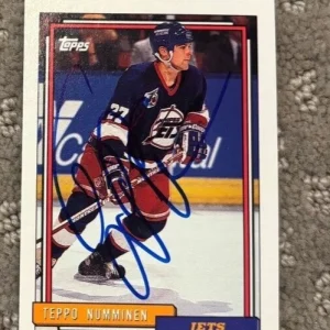 1992 Topps #339 Teppo Numminen signed autographed card - Winnipeg Jets