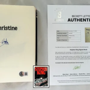 Stephen King Clinton Signed Book Christine First Edition Beckett BAS COA