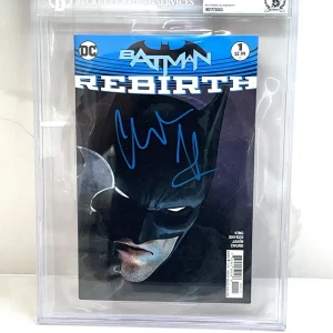 Christian Bale Hand Signed Batman Rebirth #1 Comic Book Beckett Encaps