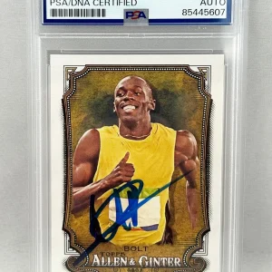 Usain Bolt Signed Card 2024 Allen & Ginter #208 PSA/DNA 4 COA