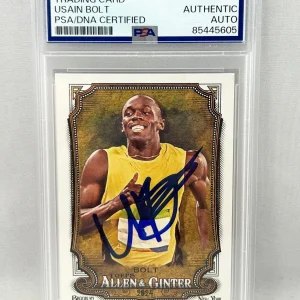 Usain Bolt Signed Card 2024 Allen & Ginter #208 PSA/DNA 7 COA