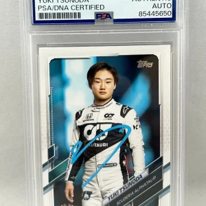 Yuki Tsunoda Signed Rookie Card 2021 Topps Formula 1 #14 PSA/DNA COA
