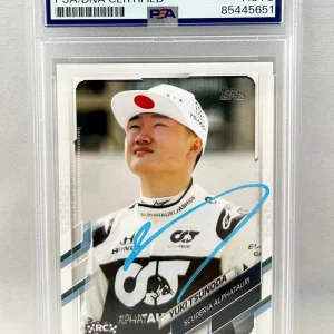 Yuki Tsunoda Signed Rookie Card 2021 Topps Formula 1 #49 PSA/DNA COA