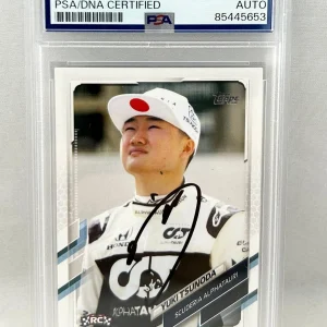 Yuki Tsunoda Signed Rookie Card 2021 Topps Formula 1 #49 PSA/DNA COA